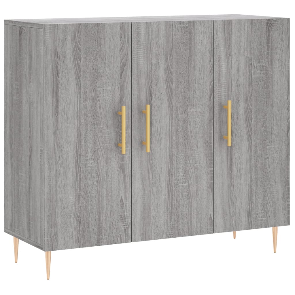 Credenza Grigio Sonoma 90x34x80 cm in Legno Multistrato 828098