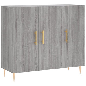 Credenza Grigio Sonoma 90x34x80 cm in Legno Multistrato 828098