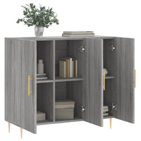 Credenza Grigio Sonoma 90x34x80 cm in Legno Multistrato 828098