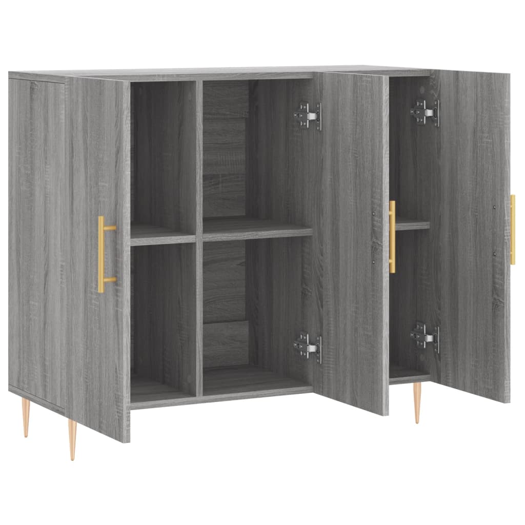 Credenza Grigio Sonoma 90x34x80 cm in Legno Multistrato 828098