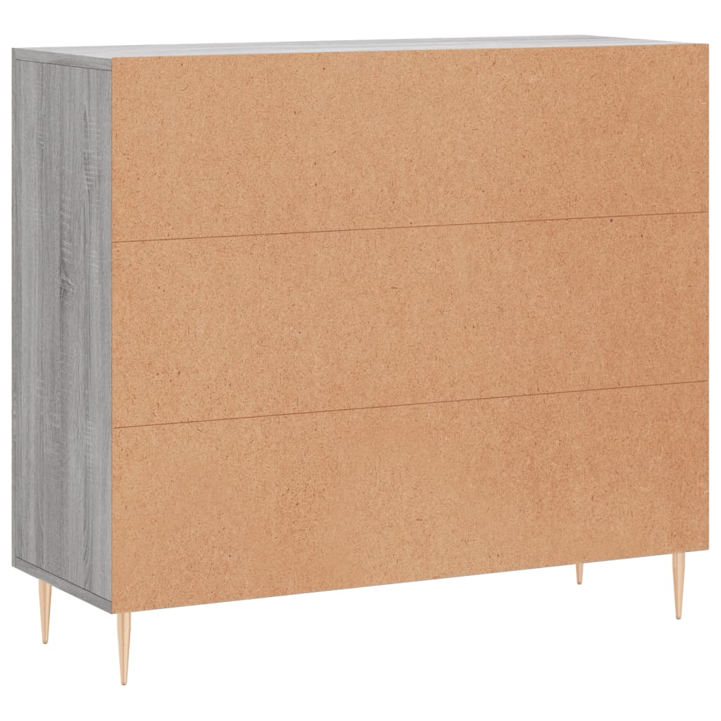 Credenza Grigio Sonoma 90x34x80 cm in Legno Multistrato 828098