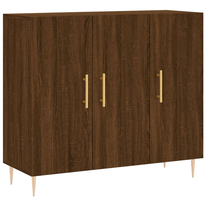 Credenza Rovere Marrone 90x34x80 cm in Legno Multistrato 828099