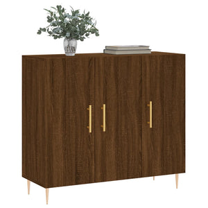 Credenza Rovere Marrone 90x34x80 cm in Legno Multistrato 828099