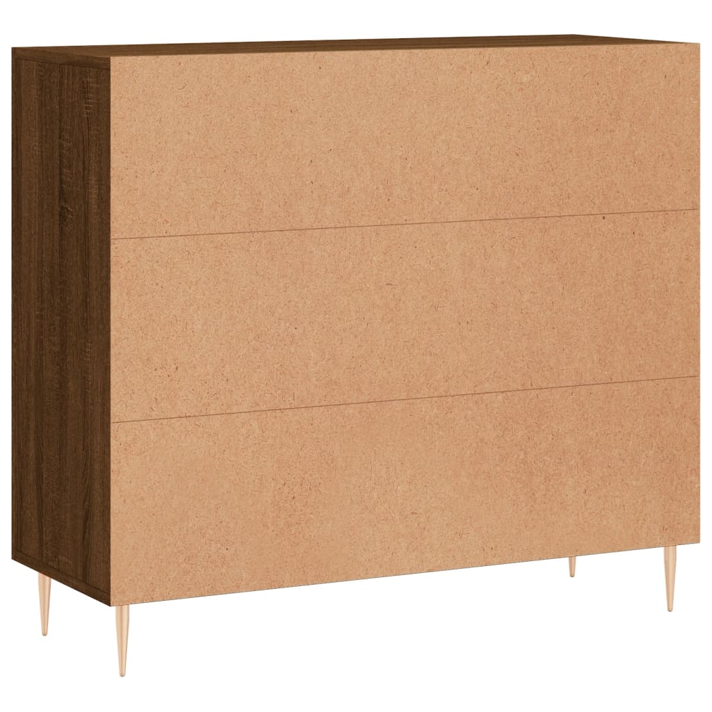 Credenza Rovere Marrone 90x34x80 cm in Legno Multistrato 828099