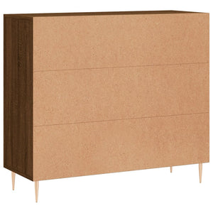 Credenza Rovere Marrone 90x34x80 cm in Legno Multistrato 828099