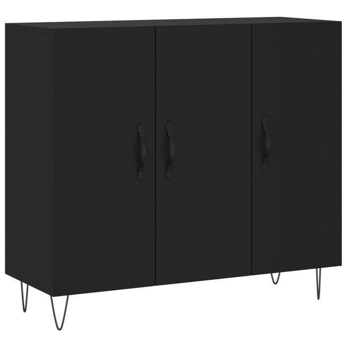 Credenza Nera 90x34x80 cm in Legno Multistrato 828101