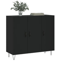 Credenza Nera 90x34x80 cm in Legno Multistrato 828101