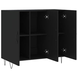 Credenza Nera 90x34x80 cm in Legno Multistrato 828101