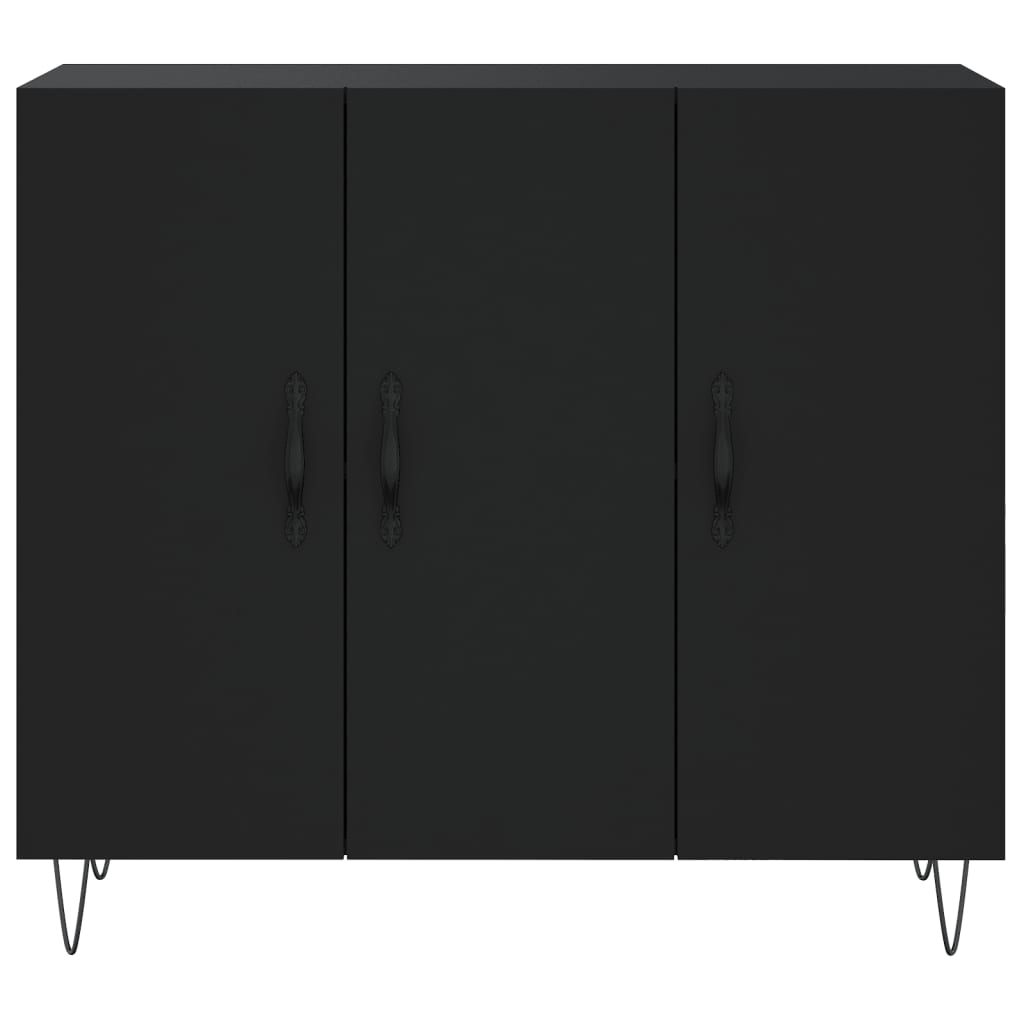 Credenza Nera 90x34x80 cm in Legno Multistrato 828101