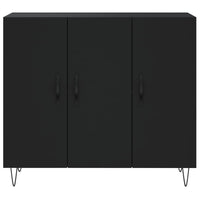 Credenza Nera 90x34x80 cm in Legno Multistrato 828101