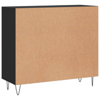 Credenza Nera 90x34x80 cm in Legno Multistrato 828101