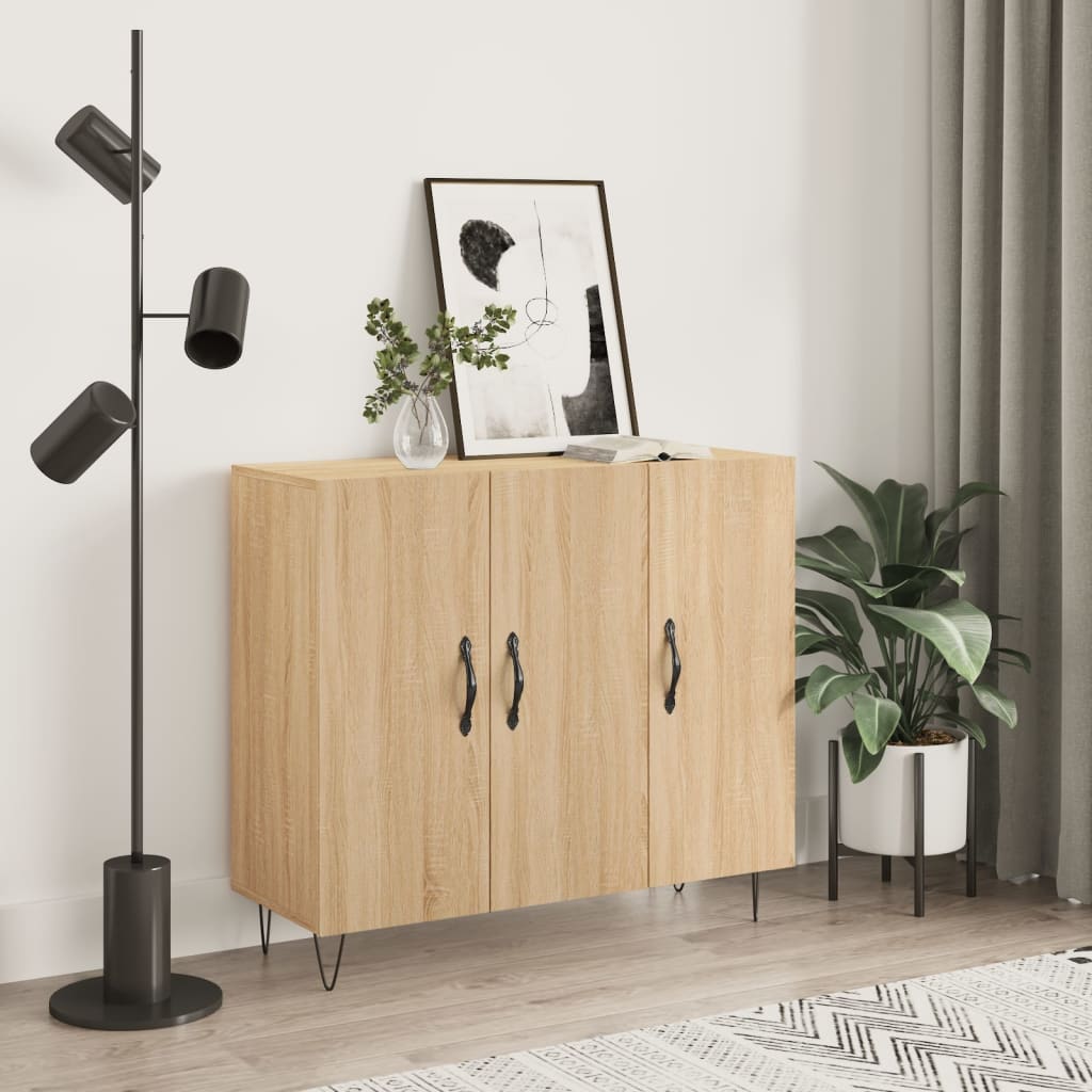 Credenza Rovere Sonoma 90x34x80 cm in Legno Multistrato 828103