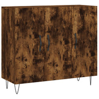 Credenza Rovere Fumo 90x34x80 cm in Legno Multistrato 828105