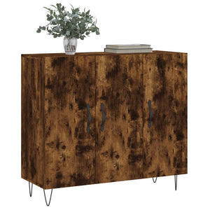 Credenza Rovere Fumo 90x34x80 cm in Legno Multistrato 828105