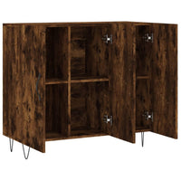 Credenza Rovere Fumo 90x34x80 cm in Legno Multistrato 828105