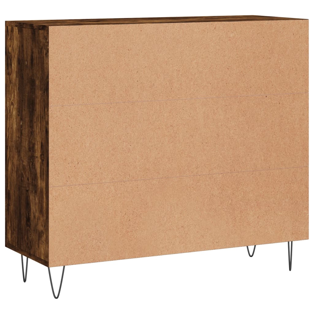 Credenza Rovere Fumo 90x34x80 cm in Legno Multistrato 828105