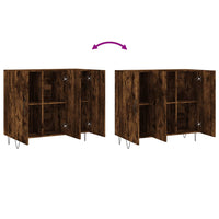 Credenza Rovere Fumo 90x34x80 cm in Legno Multistrato 828105