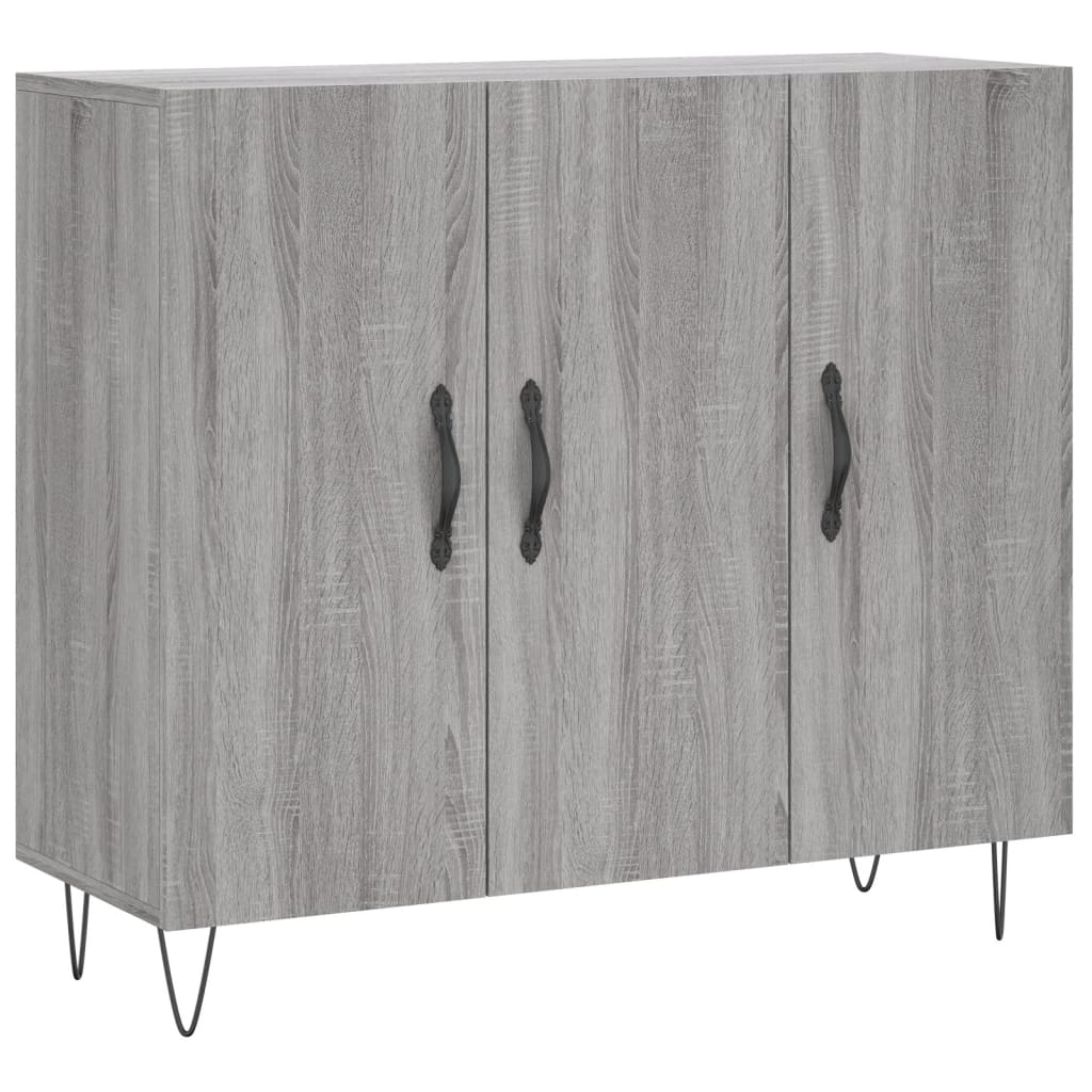 Credenza Grigio Sonoma 90x34x80 cm in Legno Multistrato 828106