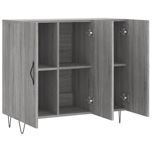 Credenza Grigio Sonoma 90x34x80 cm in Legno Multistrato 828106