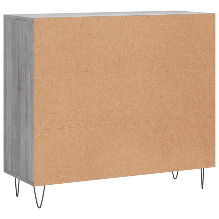 Credenza Grigio Sonoma 90x34x80 cm in Legno Multistrato 828106