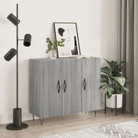 Credenza Grigio Sonoma 90x34x80 cm in Legno Multistrato 828106