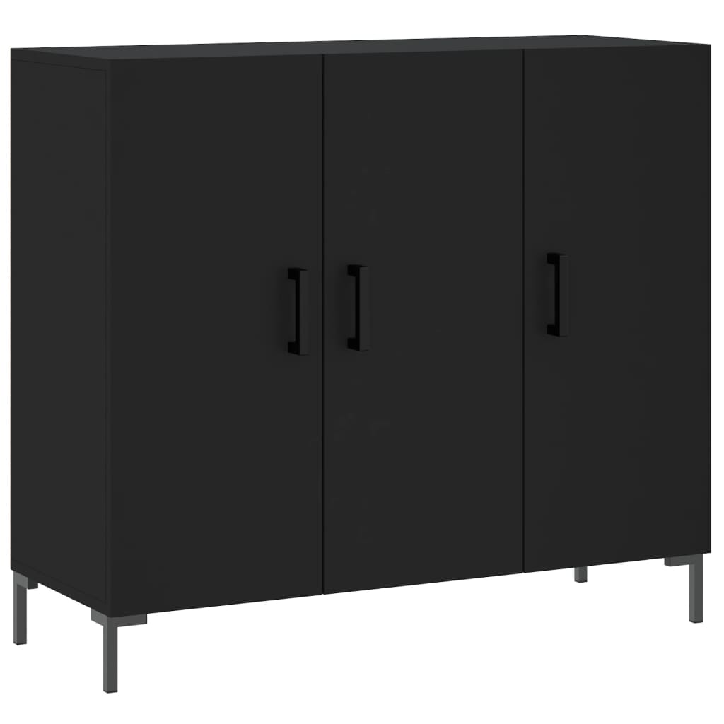 Credenza Nera 90x34x80 cm in Legno Multistrato 828109