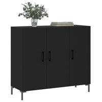 Credenza Nera 90x34x80 cm in Legno Multistrato 828109