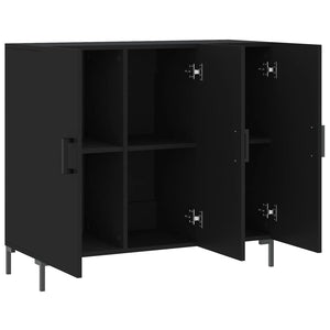 Credenza Nera 90x34x80 cm in Legno Multistrato 828109