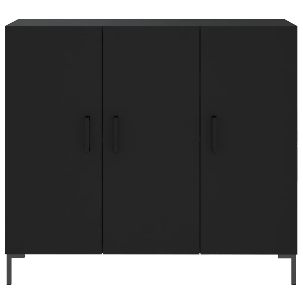 Credenza Nera 90x34x80 cm in Legno Multistrato 828109