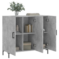 Credenza Grigio Cemento 90x34x80 cm in Legno Multistrato 828112