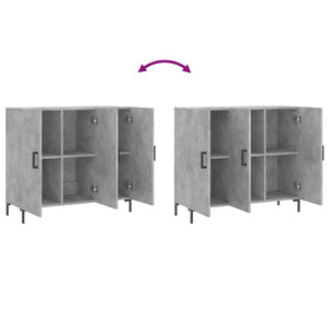 Credenza Grigio Cemento 90x34x80 cm in Legno Multistrato 828112