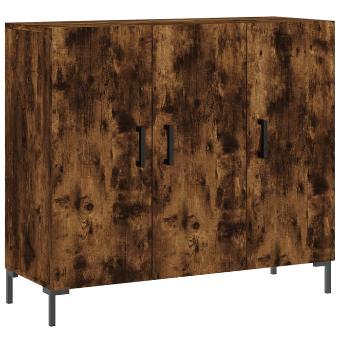 Credenza Rovere Fumo 90x34x80 cm in Legno Multistrato 828113