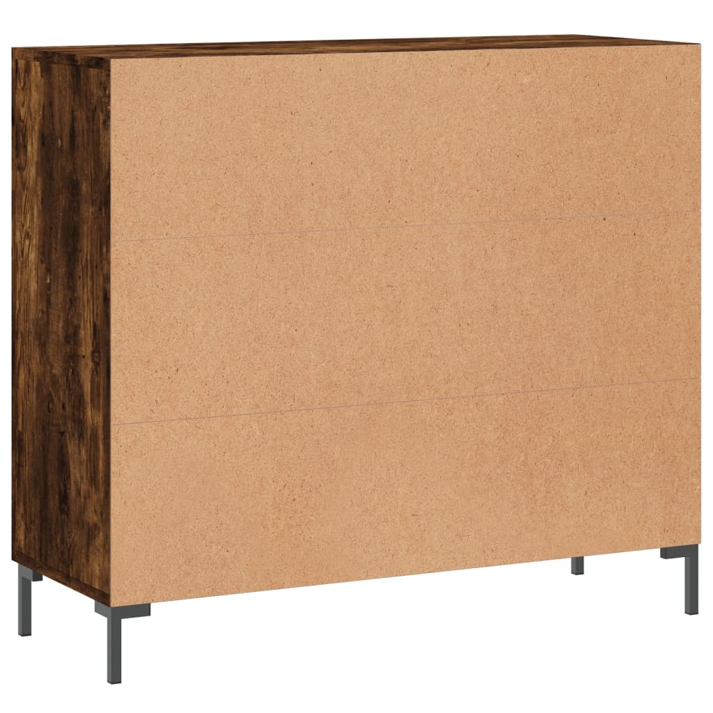 Credenza Rovere Fumo 90x34x80 cm in Legno Multistrato 828113