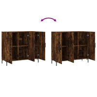 Credenza Rovere Fumo 90x34x80 cm in Legno Multistrato 828113