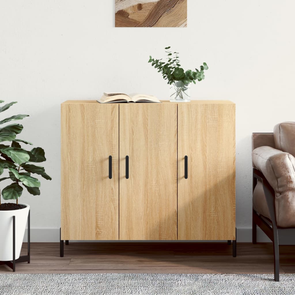 Credenza Rovere Sonoma 90x34x80 cm in Legno Multistrato 828119