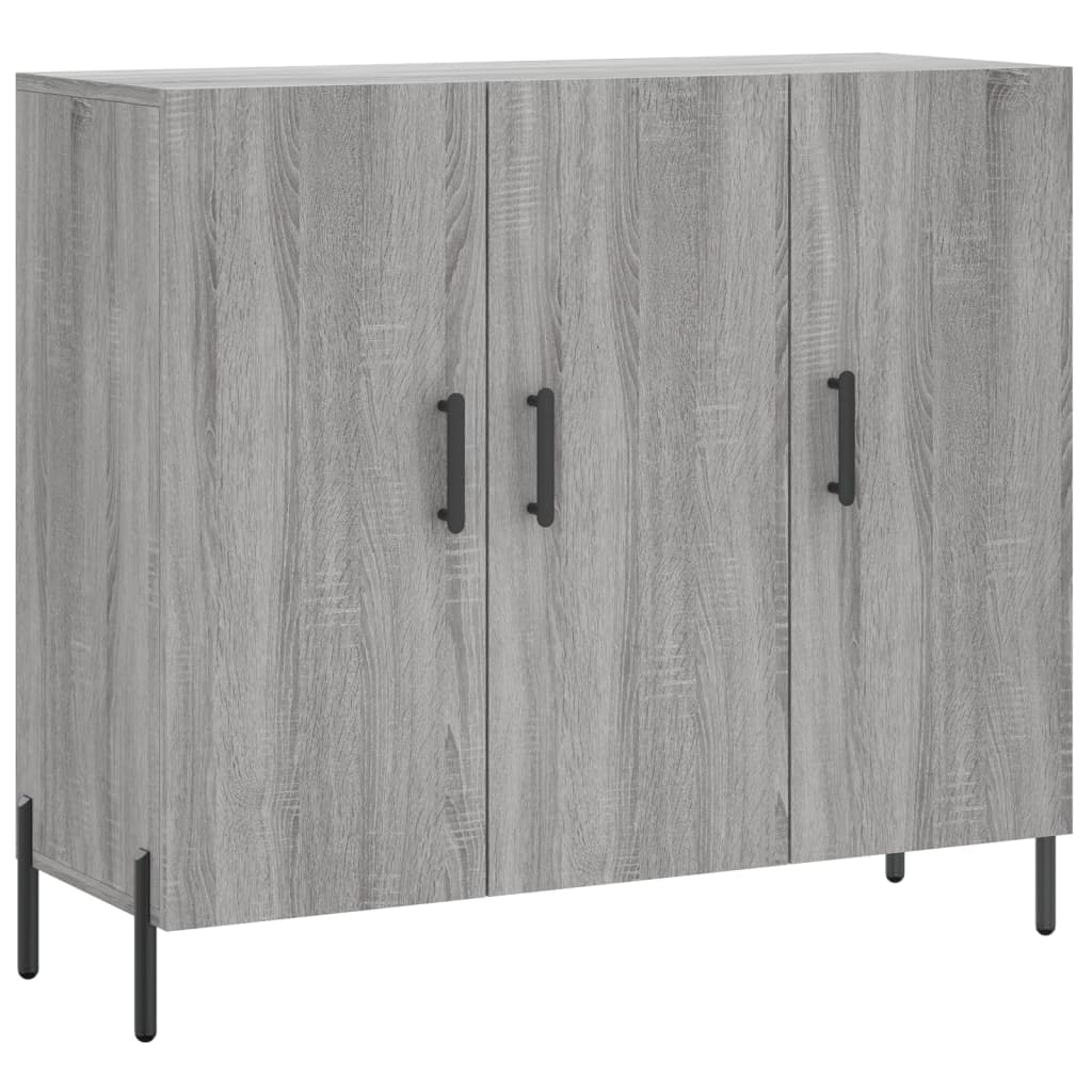 Credenza Grigio Sonoma 90x34x80 cm in Legno Multistrato 828122