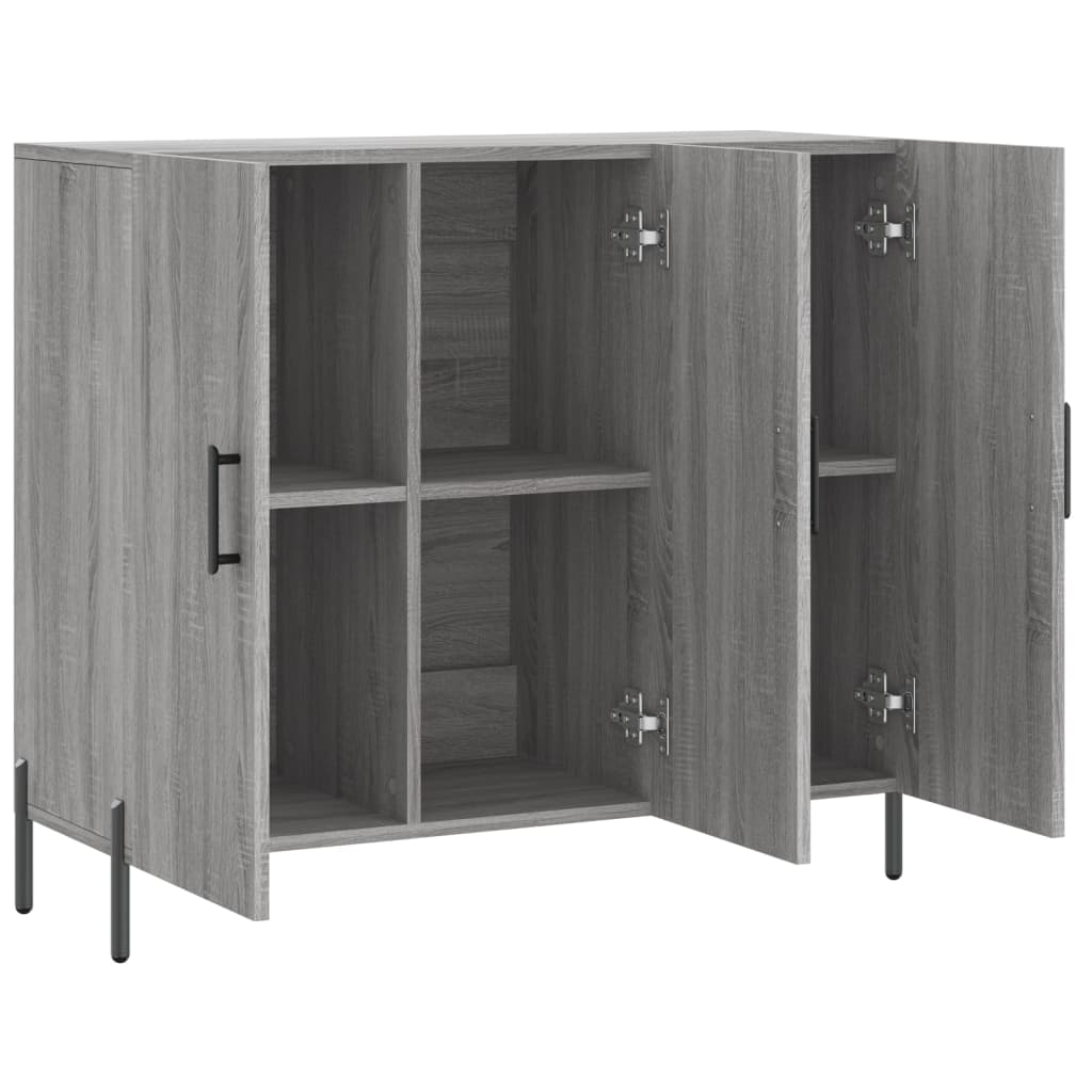 Credenza Grigio Sonoma 90x34x80 cm in Legno Multistrato 828122