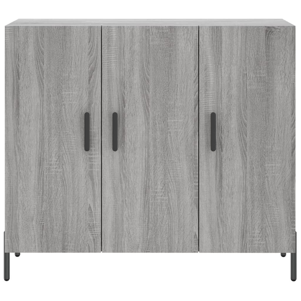 Credenza Grigio Sonoma 90x34x80 cm in Legno Multistrato 828122