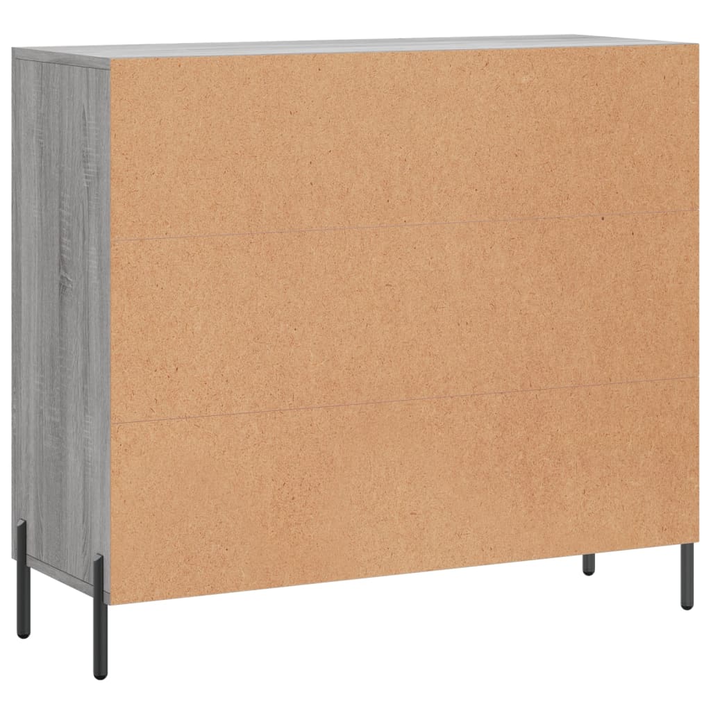 Credenza Grigio Sonoma 90x34x80 cm in Legno Multistrato 828122