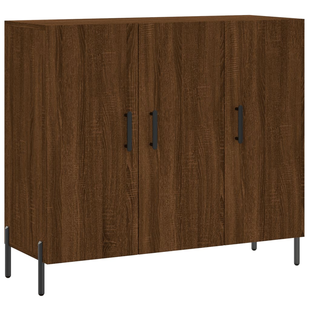 Credenza Rovere Marrone 90x34x80 cm in Legno Multistrato 828123