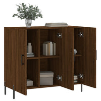 Credenza Rovere Marrone 90x34x80 cm in Legno Multistrato 828123