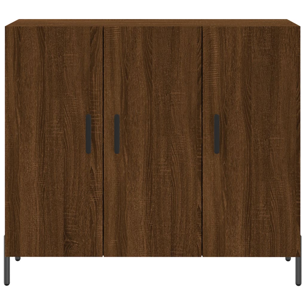 Credenza Rovere Marrone 90x34x80 cm in Legno Multistrato 828123