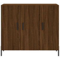 Credenza Rovere Marrone 90x34x80 cm in Legno Multistrato 828123