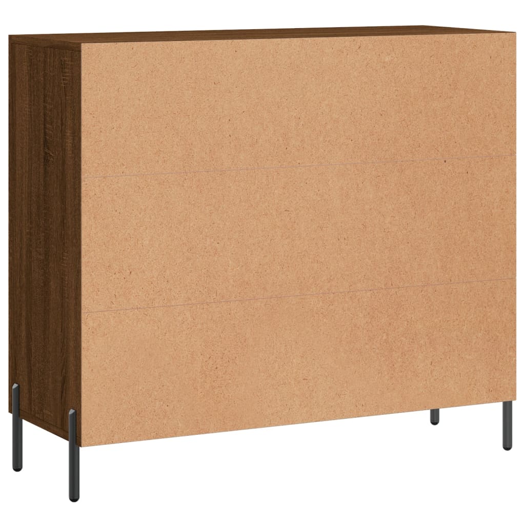 Credenza Rovere Marrone 90x34x80 cm in Legno Multistrato 828123