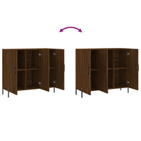 Credenza Rovere Marrone 90x34x80 cm in Legno Multistrato 828123