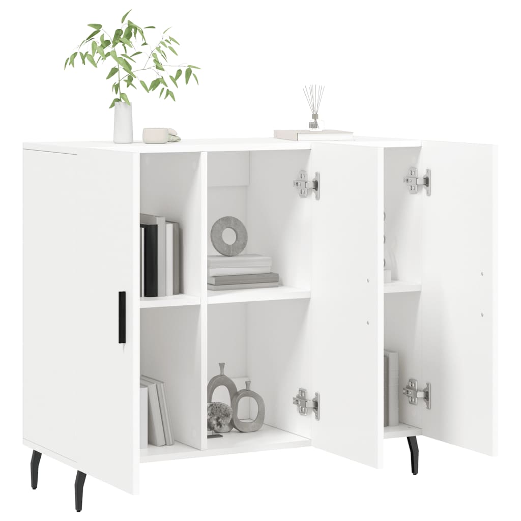 Credenza Bianca 90x34x80 cm in Legno Multistrato 828124