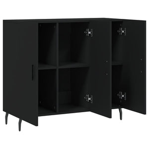 Credenza Nera 90x34x80 cm in Legno Multistrato 828125