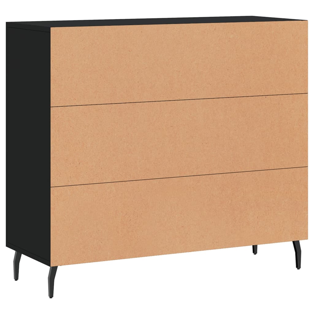 Credenza Nera 90x34x80 cm in Legno Multistrato 828125