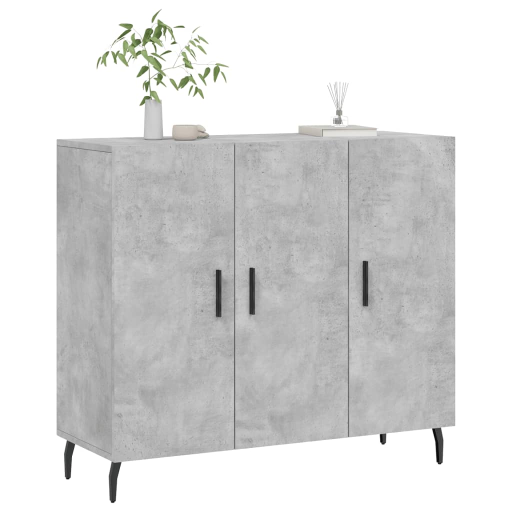 Credenza Grigio Cemento 90x34x80 cm in Legno Multistrato 828128