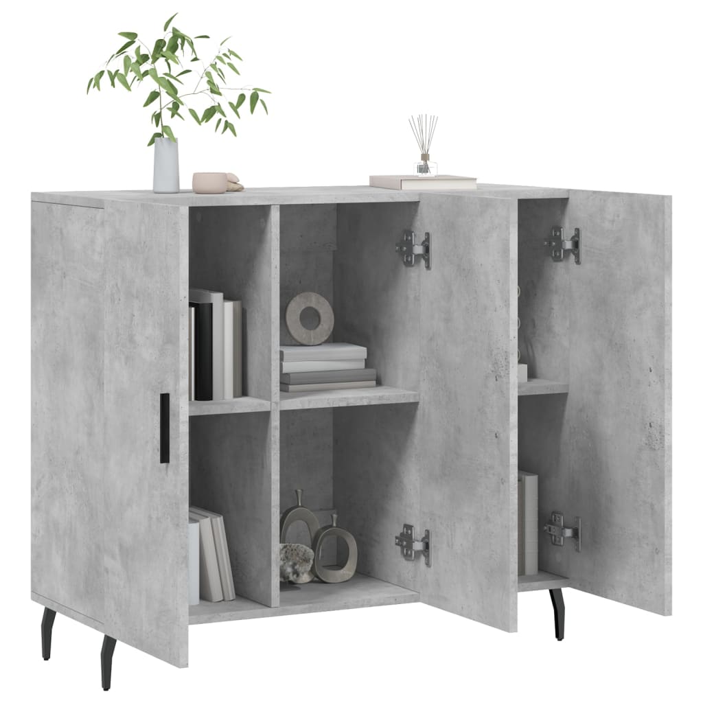 Credenza Grigio Cemento 90x34x80 cm in Legno Multistrato 828128